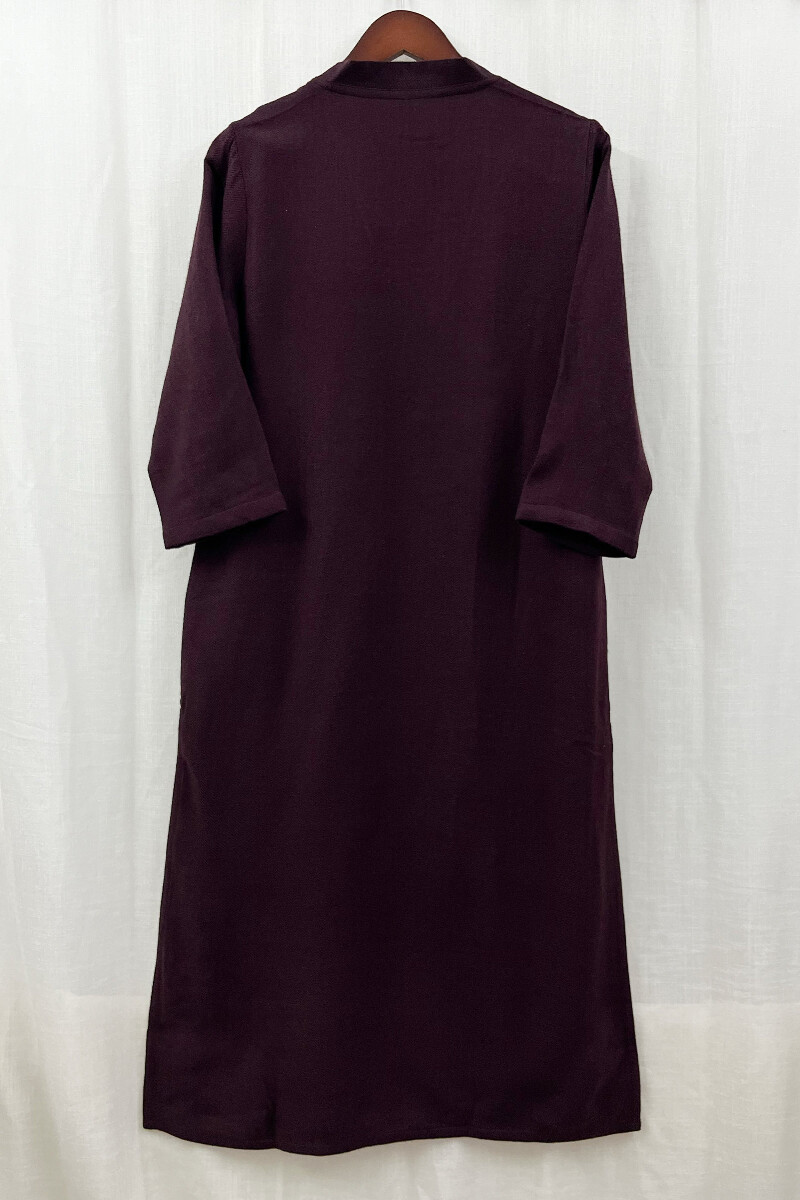 Purple Handcrafted Straight Cotton Dobby Kurta