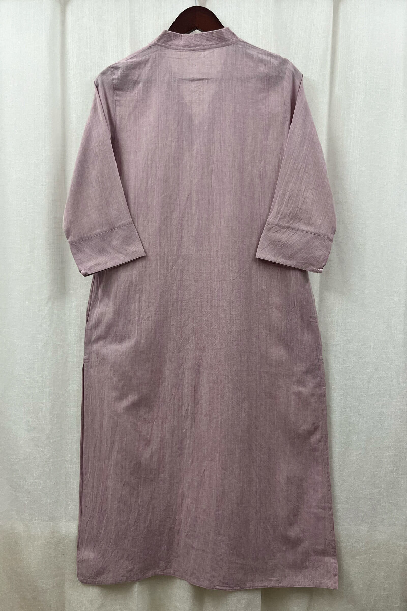 Light Pink Handcrafted Straight Handloom Cotton Kurta
