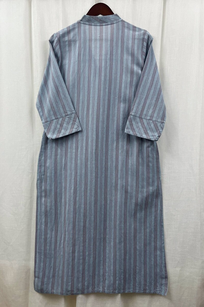 Blue Handcrafted Straight Handloom Cotton Kurta
