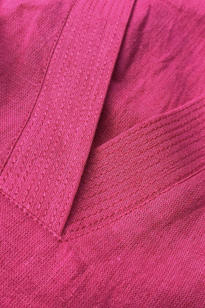 Rose Pink Handcrafted Straight Cotton Flax Kurta