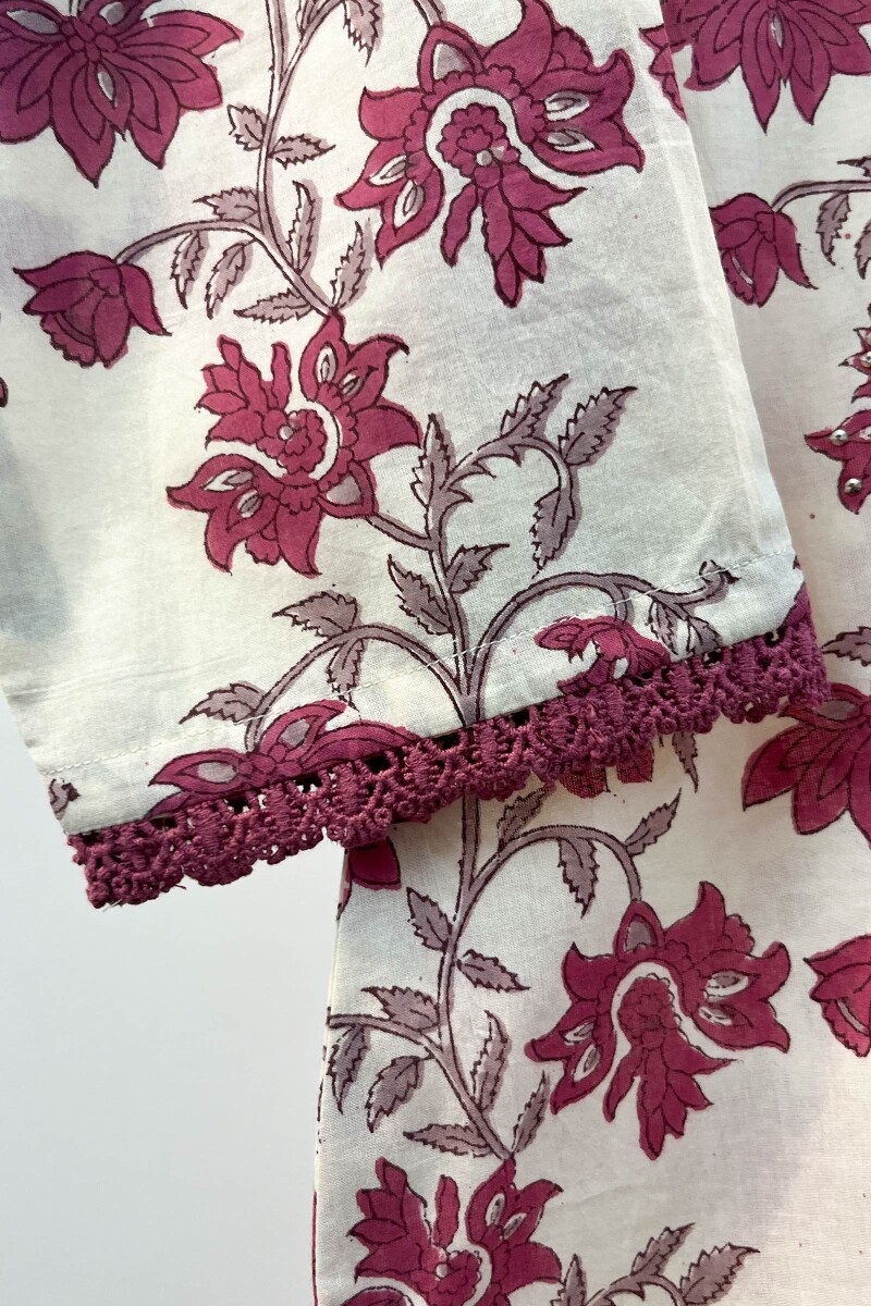 FG Specials: 1 of 1- Off-White Hand Block-Printed Cotton Kurta