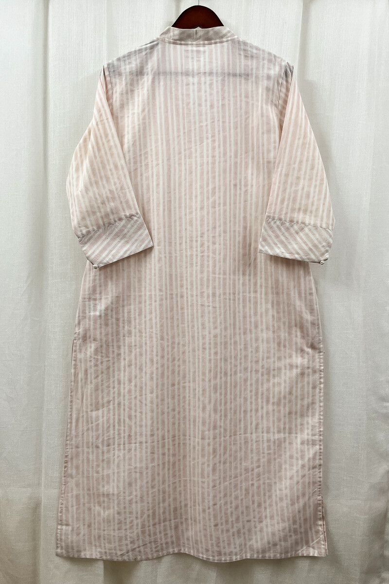 Baby Pink Handcrafted Straight Handloom Cotton Kurta