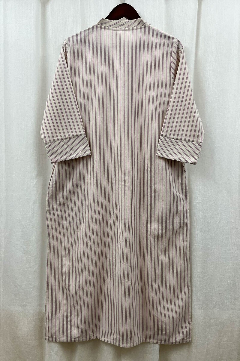Cream Handcrafted Straight Handloom Cotton Kurta