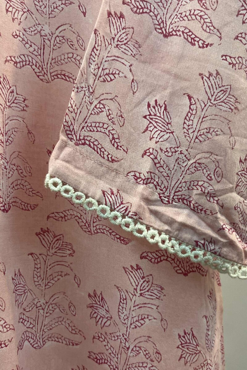 FG Specials: 1 of 1- Pink Hand Block-Printed Cotton Top