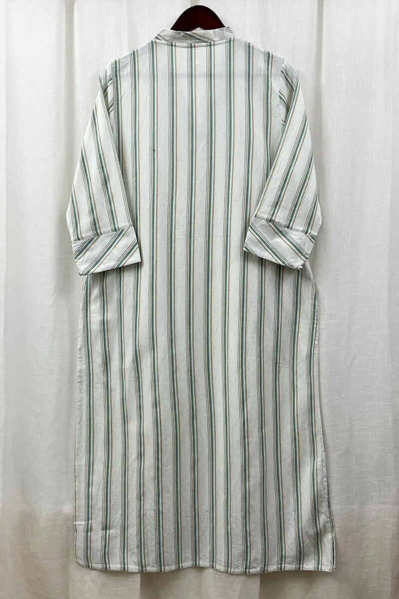 White Handcrafted Straight Handloom Cotton Kurta