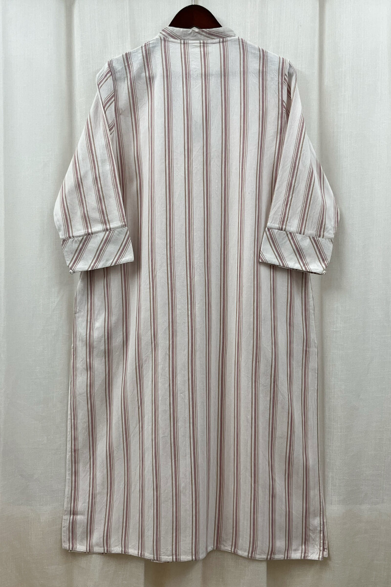 White Handcrafted Straight Handloom Cotton Kurta