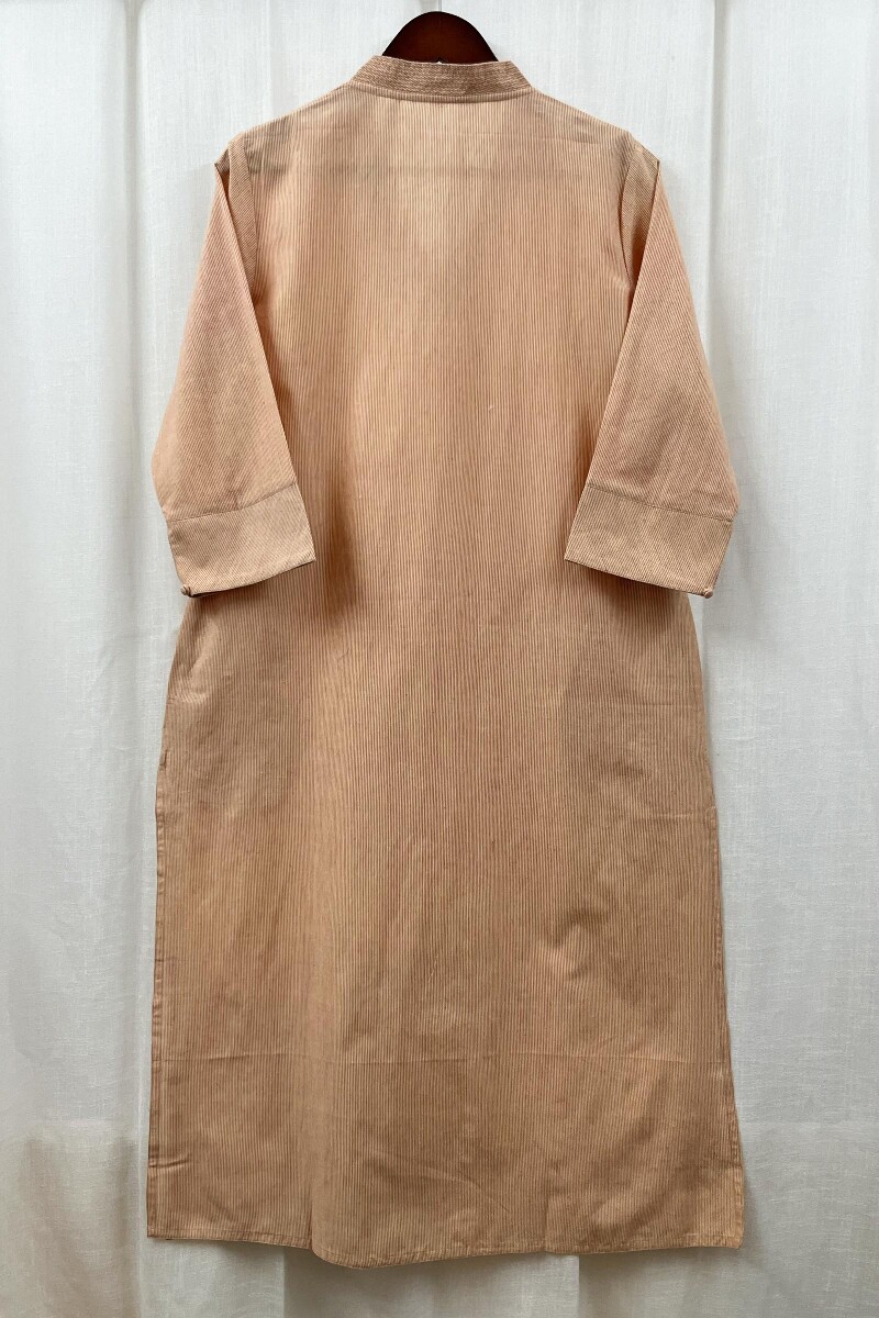 Yellow Handcrafted Straight Handloom Cotton Kurta