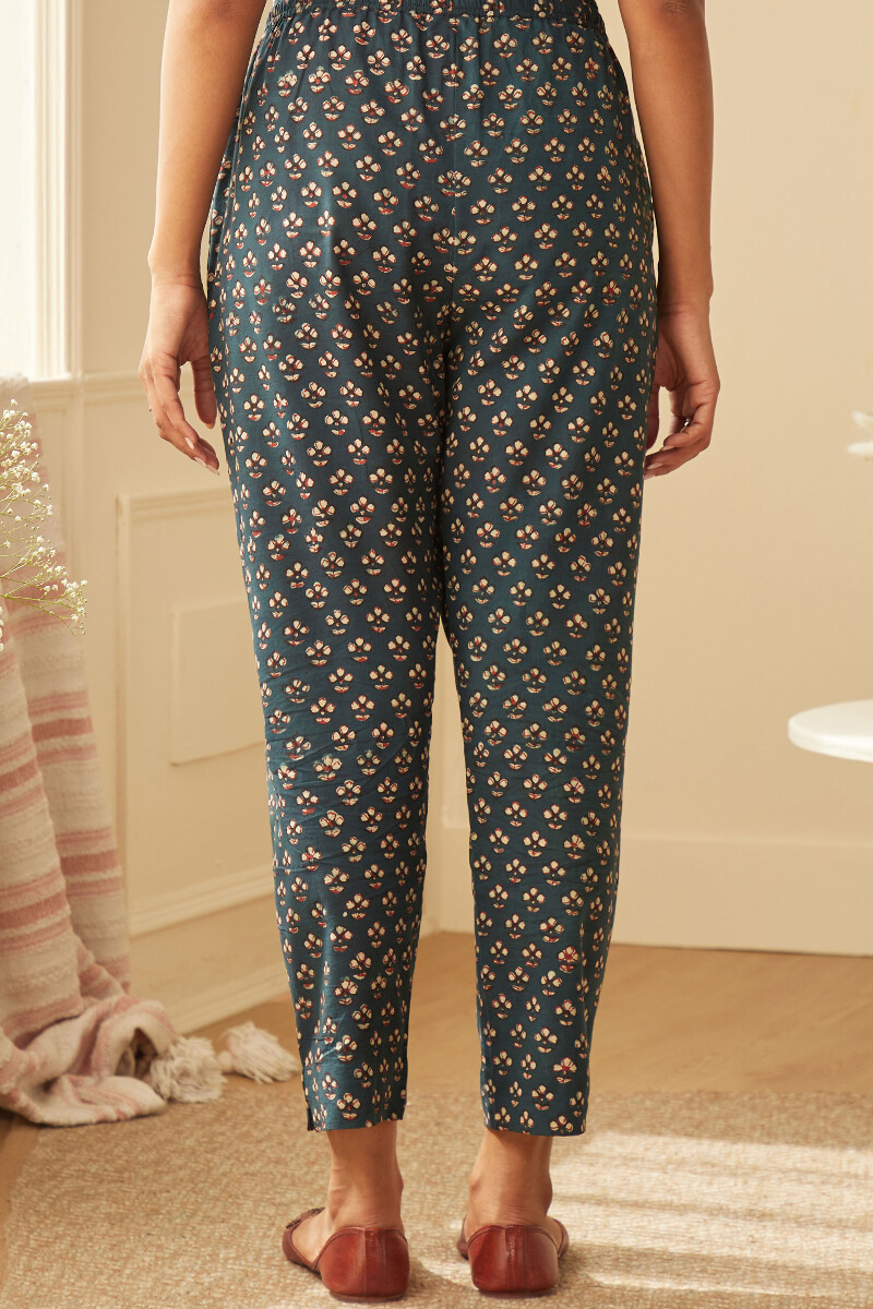 Bagru Hand Block-Printed Cotton Narrow Pants
