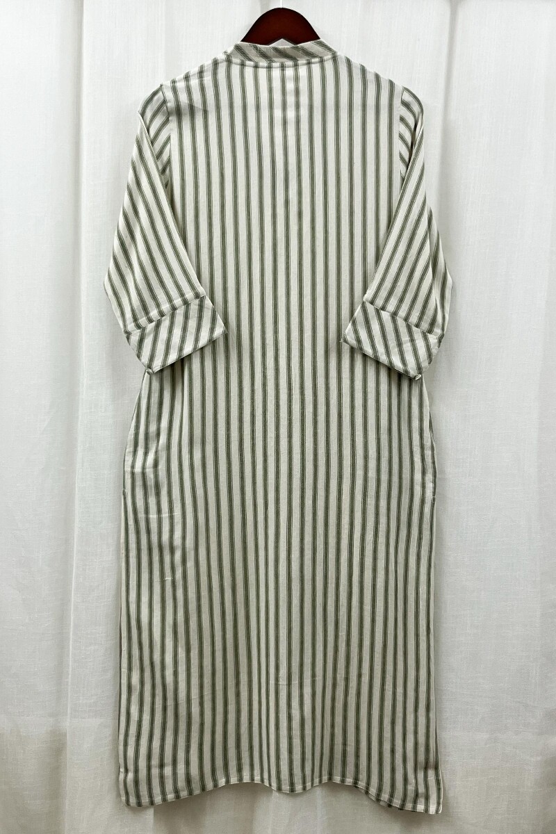 Cream Handcrafted Straight Handloom Cotton Kurta