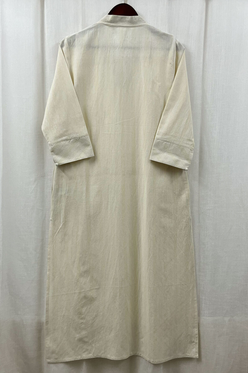 White Handcrafted Straight Handloom Cotton Kurta