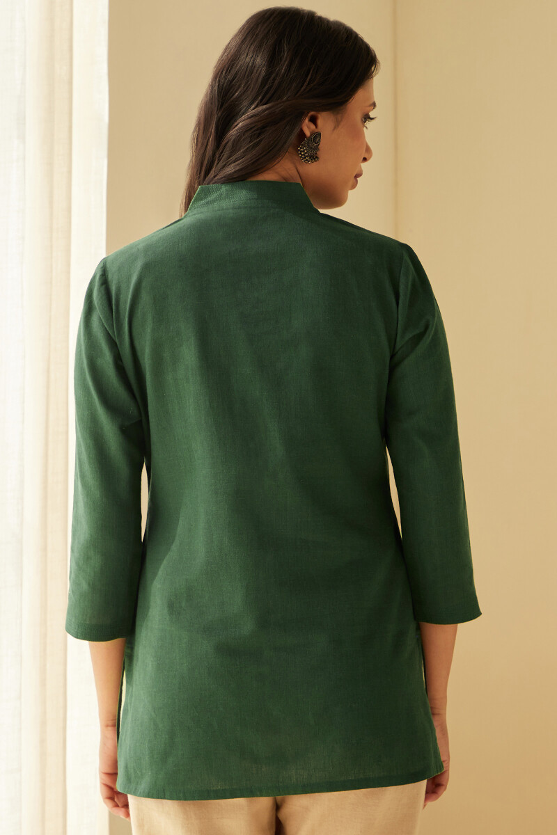 Green Handcrafted Cotton Linen Top