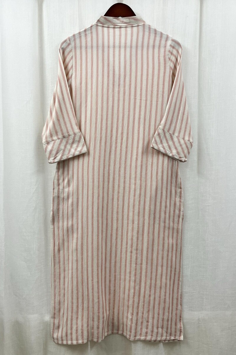 Cream Handcrafted Straight Handloom Cotton Kurta