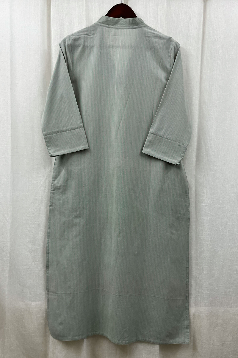 Mint Green Handcrafted Straight Handloom Cotton Kurta