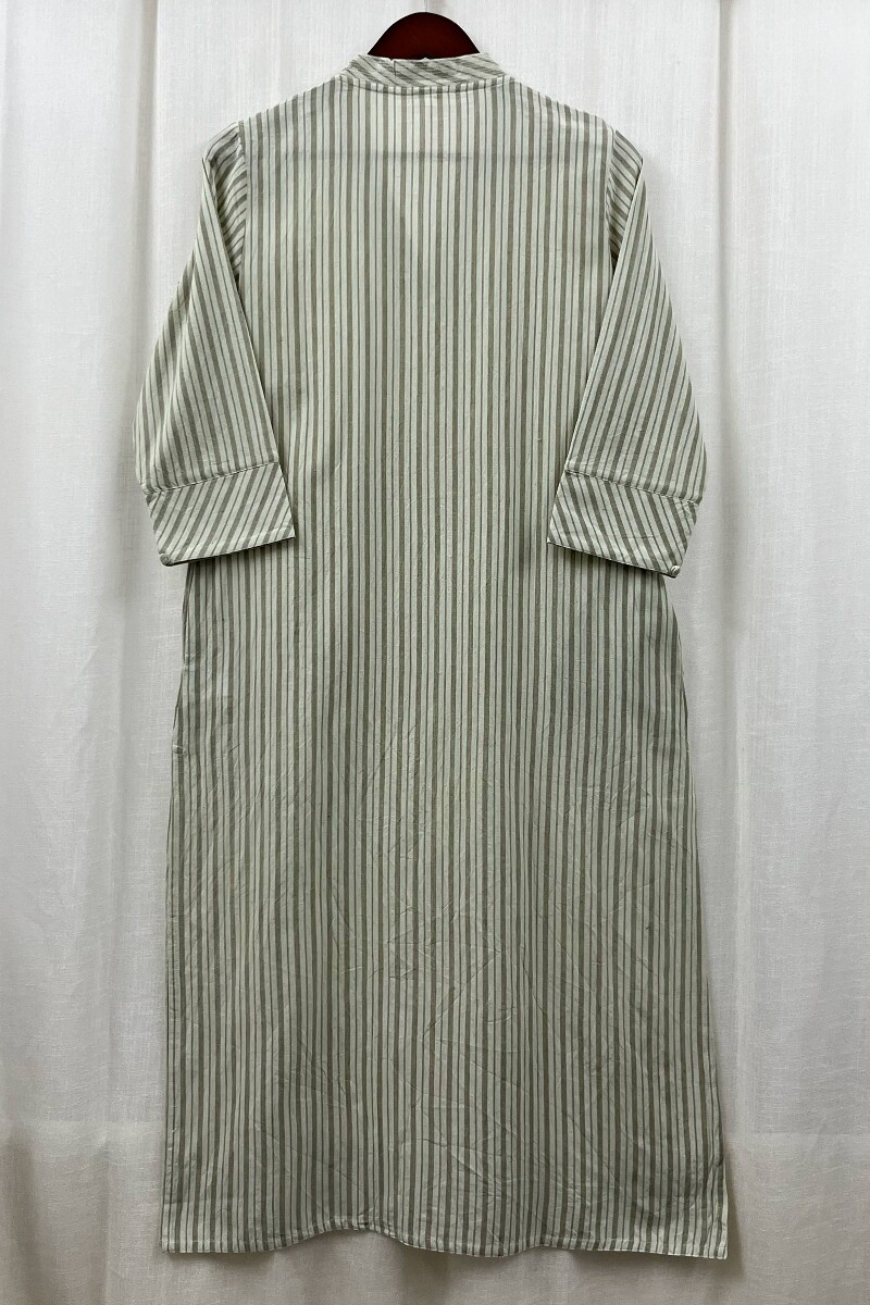 Cream Handcrafted Straight Handloom Cotton Kurta