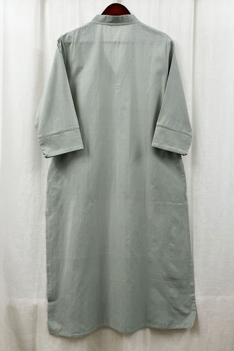 Mint Green Handcrafted Straight Handloom Cotton Kurta