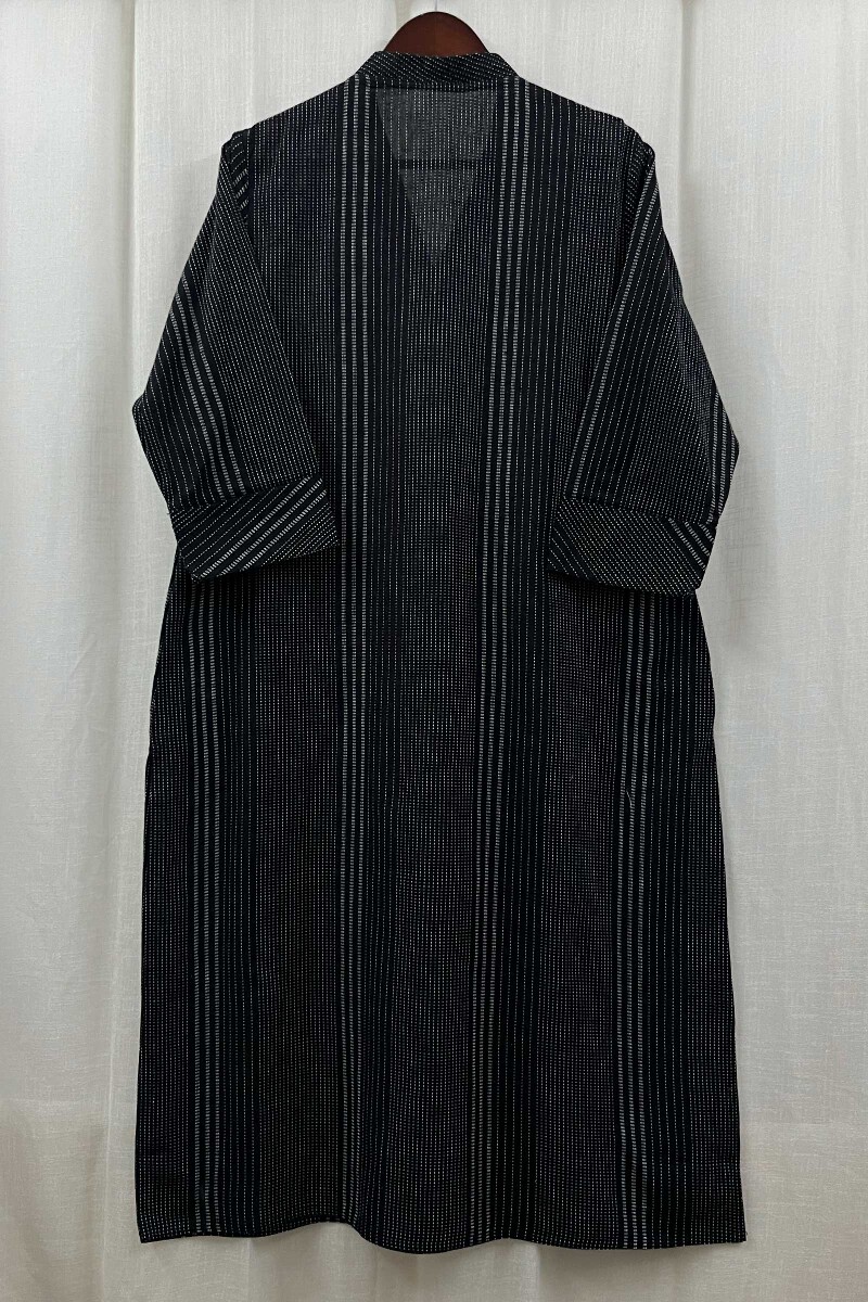 Black Handcrafted Straight Handloom Cotton Kurta