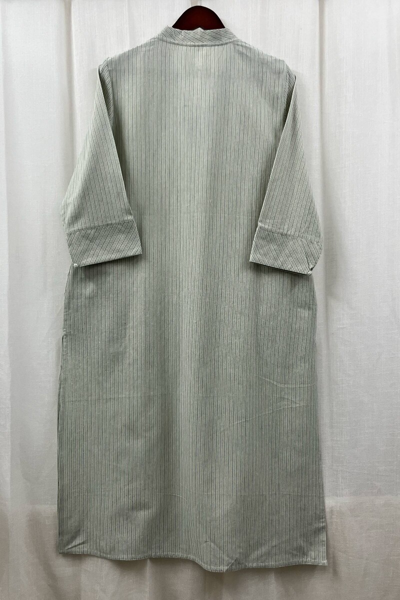 Cream Handcrafted Straight Handloom Cotton Kurta
