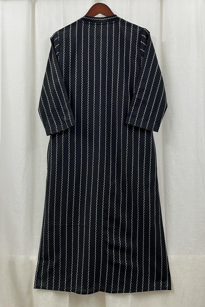 Black Handcrafted Straight Handloom Cotton Kurta