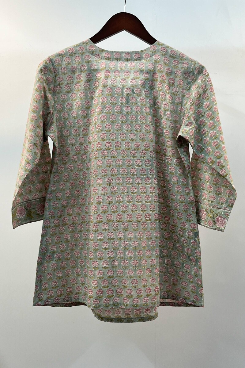 FG Specials: 1 of 1- Green Hand Block-Printed Cotton Top
