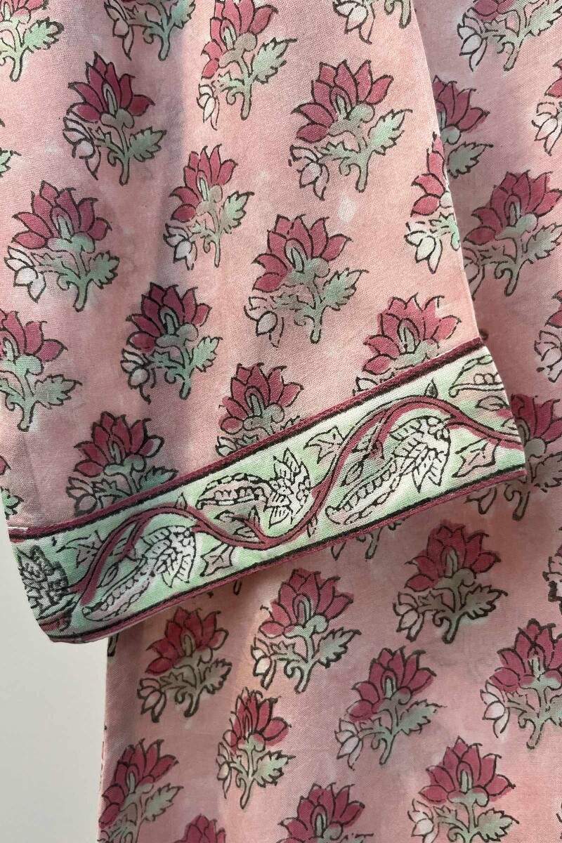 FG Specials: 1 of 1- Pink Hand Block-Printed Modal Kurta