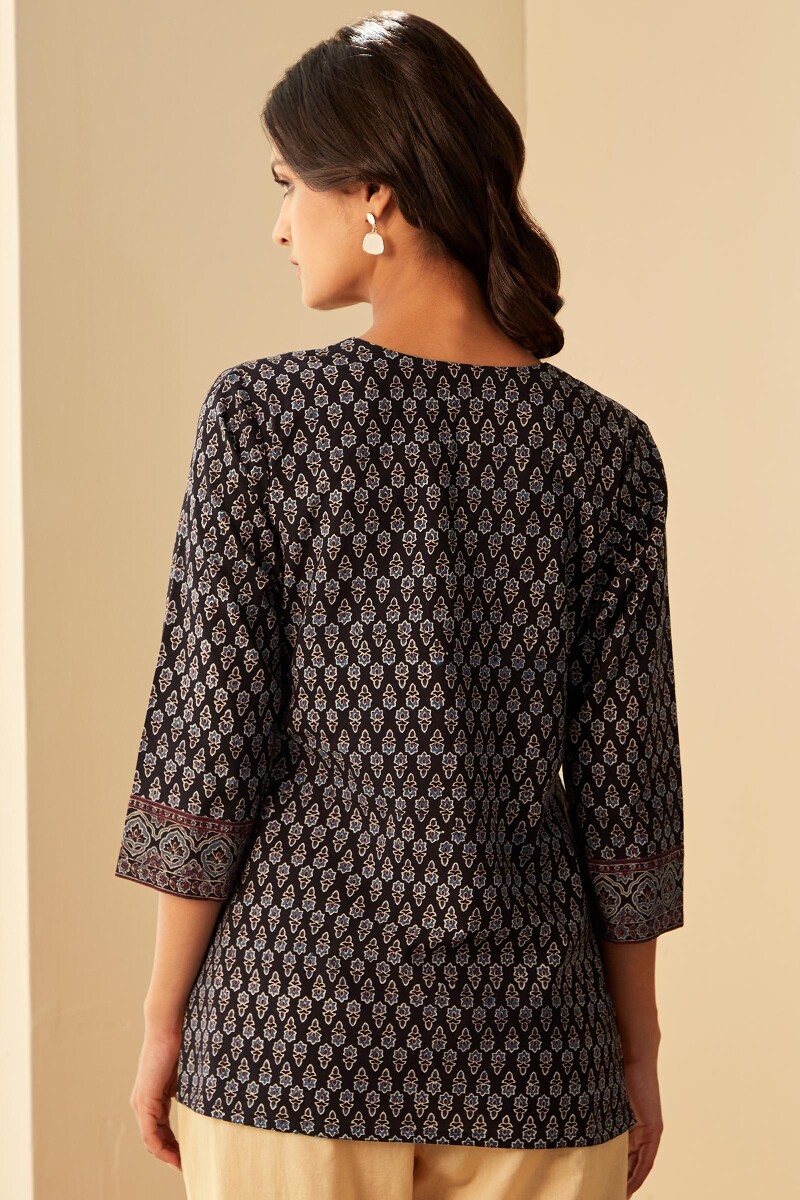 Ajrak Hand Block-Printed Cotton Top