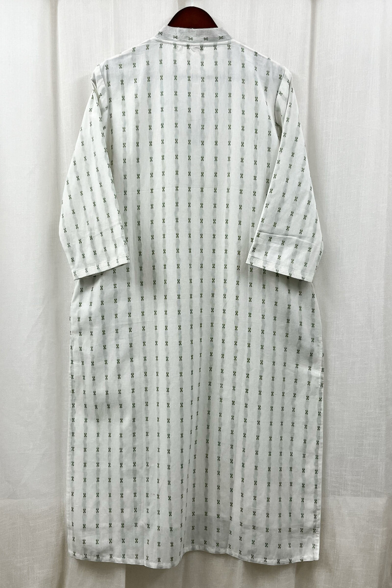 White Handcrafted Straight Handloom Cotton Kurta