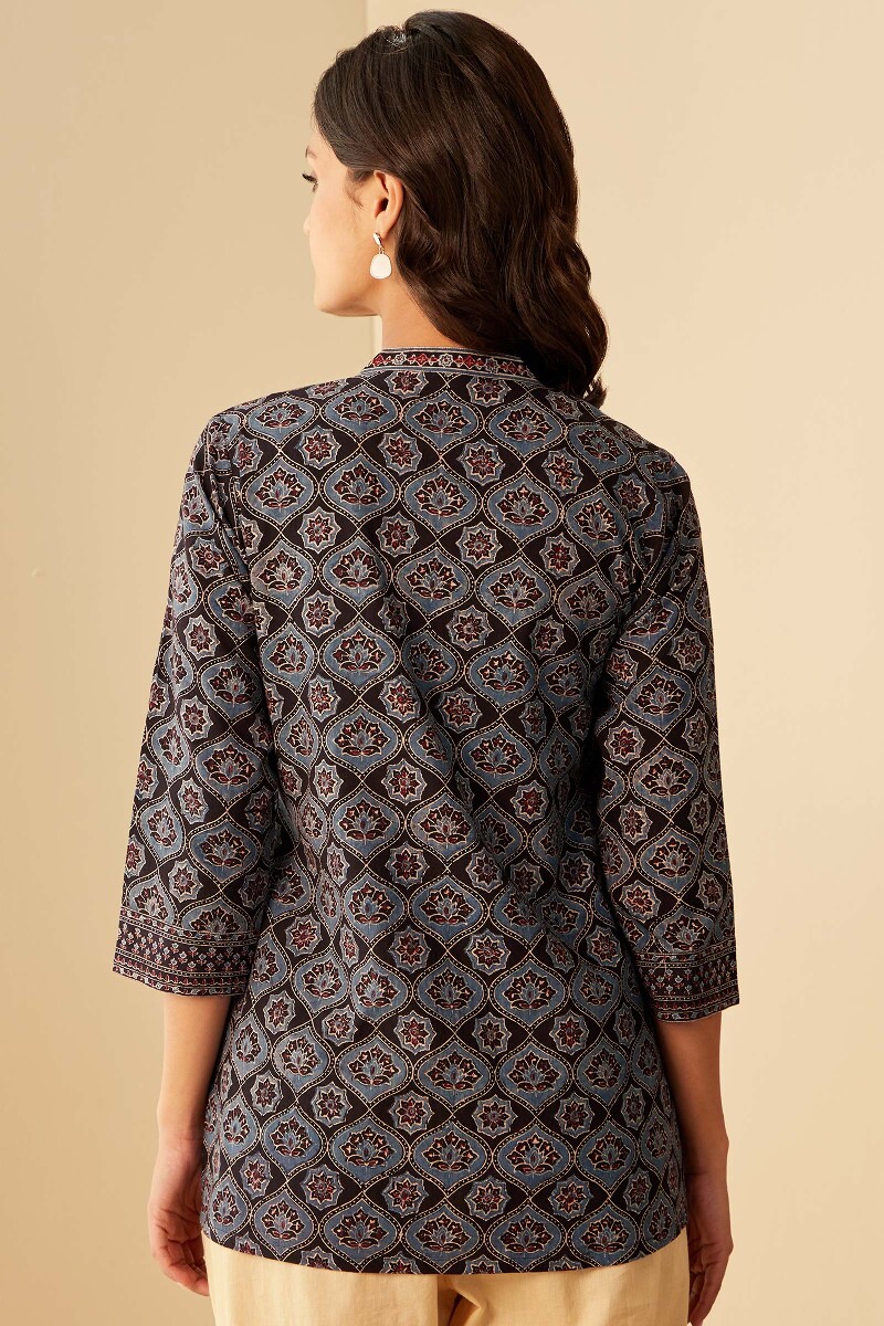 Ajrak Hand Block-Printed Cotton Top