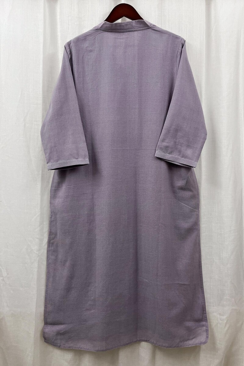 Purple Handcrafted Straight Handloom Cotton Kurta