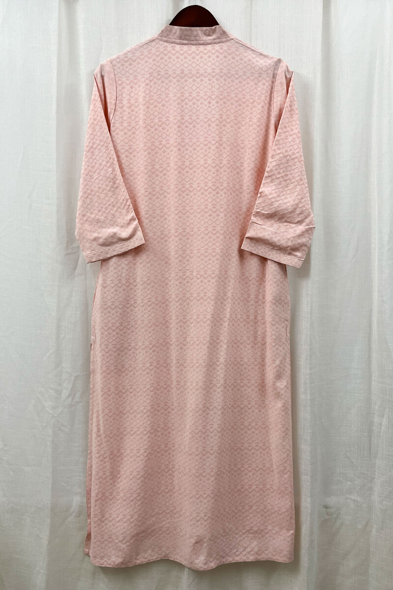 Baby Pink Handcrafted Straight Handloom Cotton Kurta