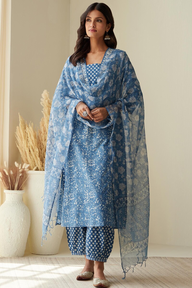 Bagru Hand Block-Printed Kota Dupatta