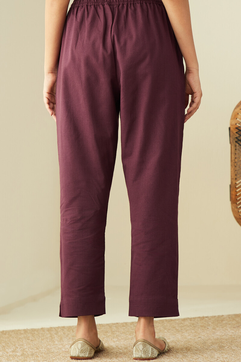 Plum Handcrafted Cotton Flax Narrow Pants