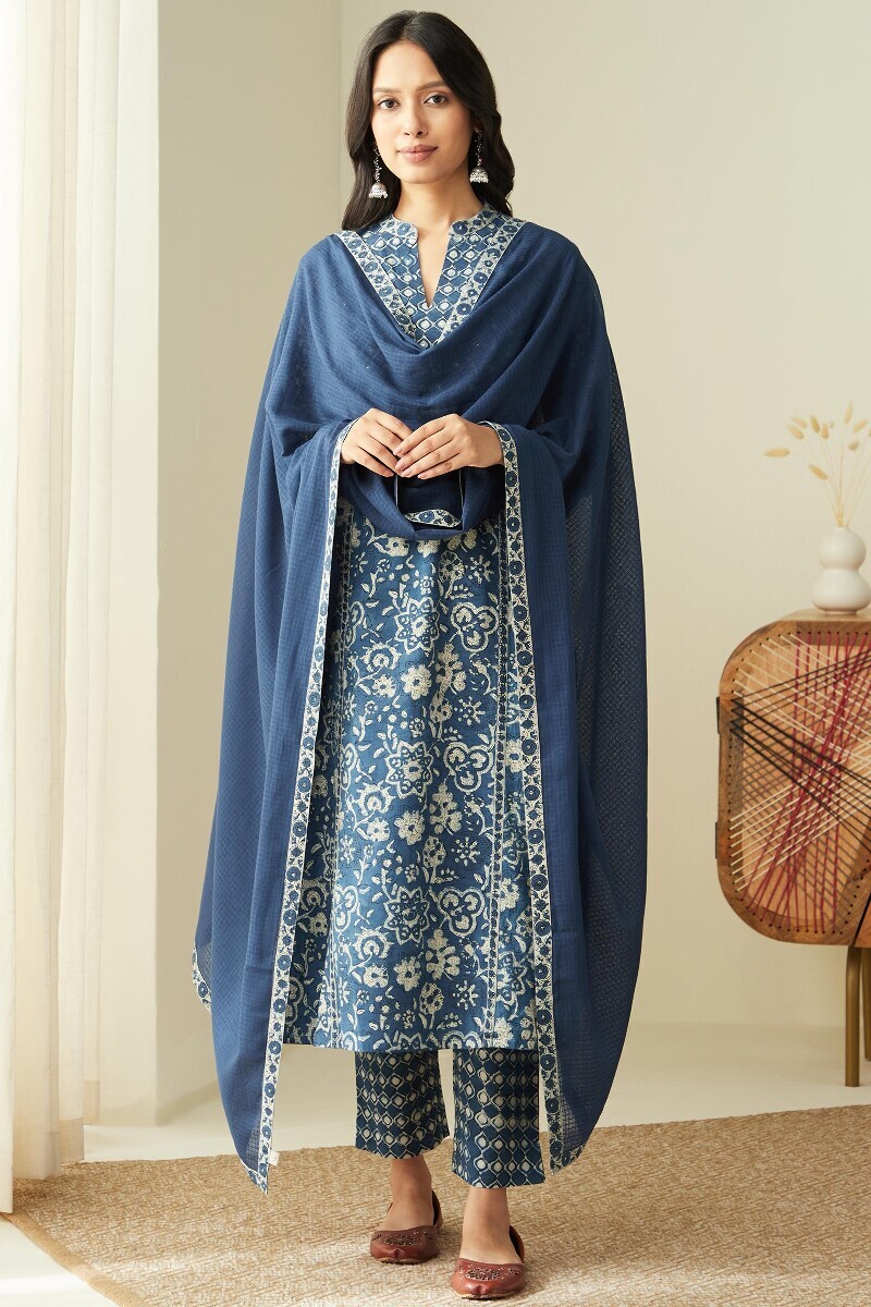 Bagru Hand Block-Printed Cotton Narrow Pants
