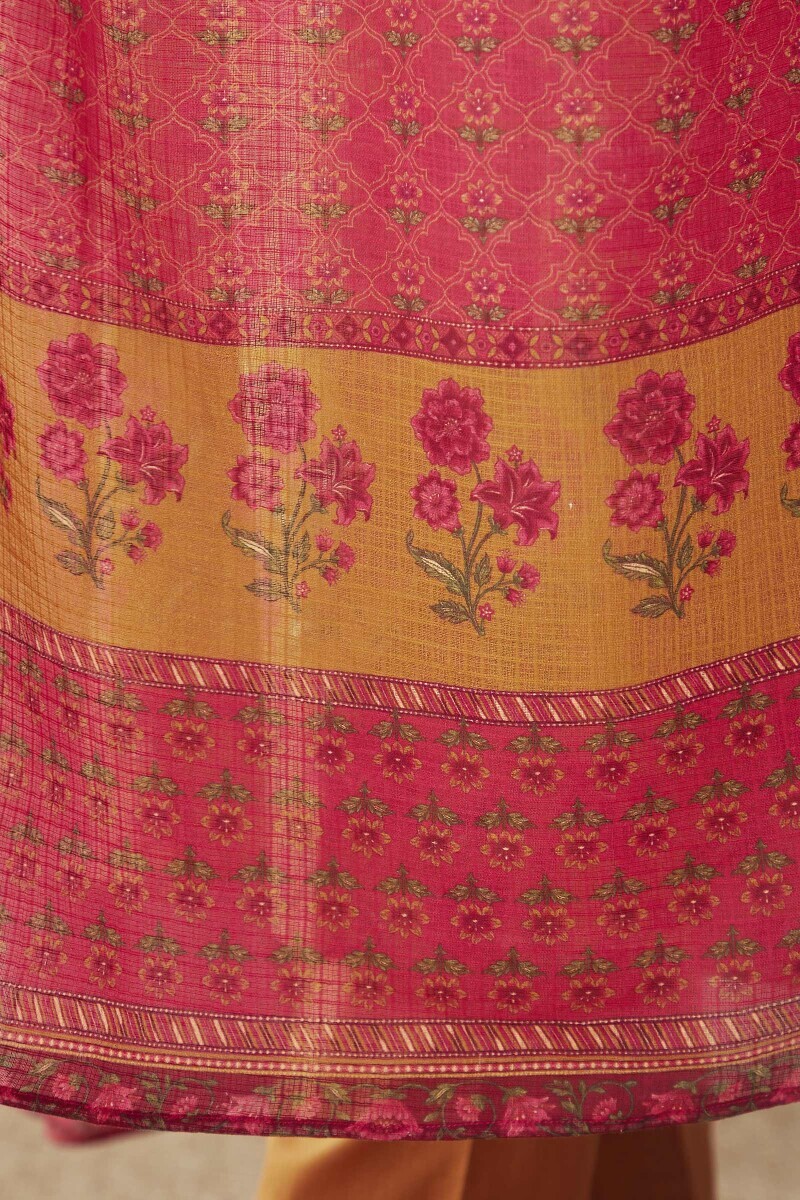 Pink Printed Kota Dupatta