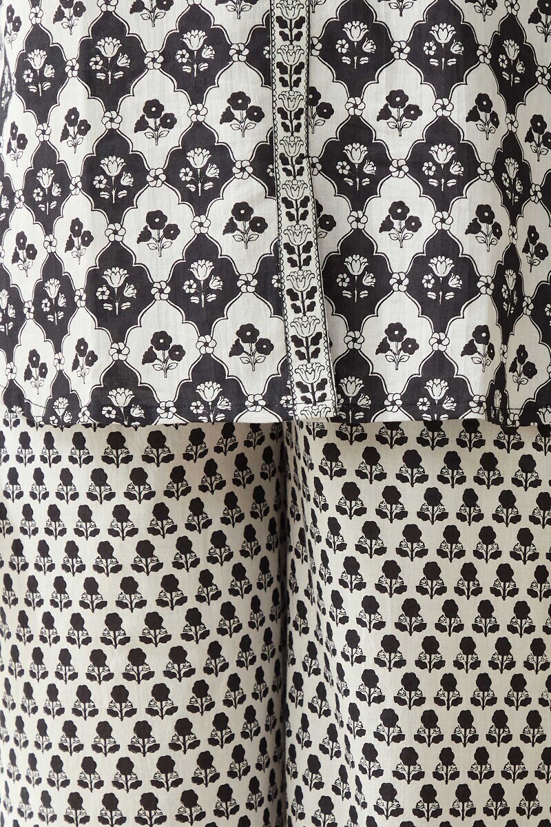 Blue Hand Printed Cotton Loungewear Set