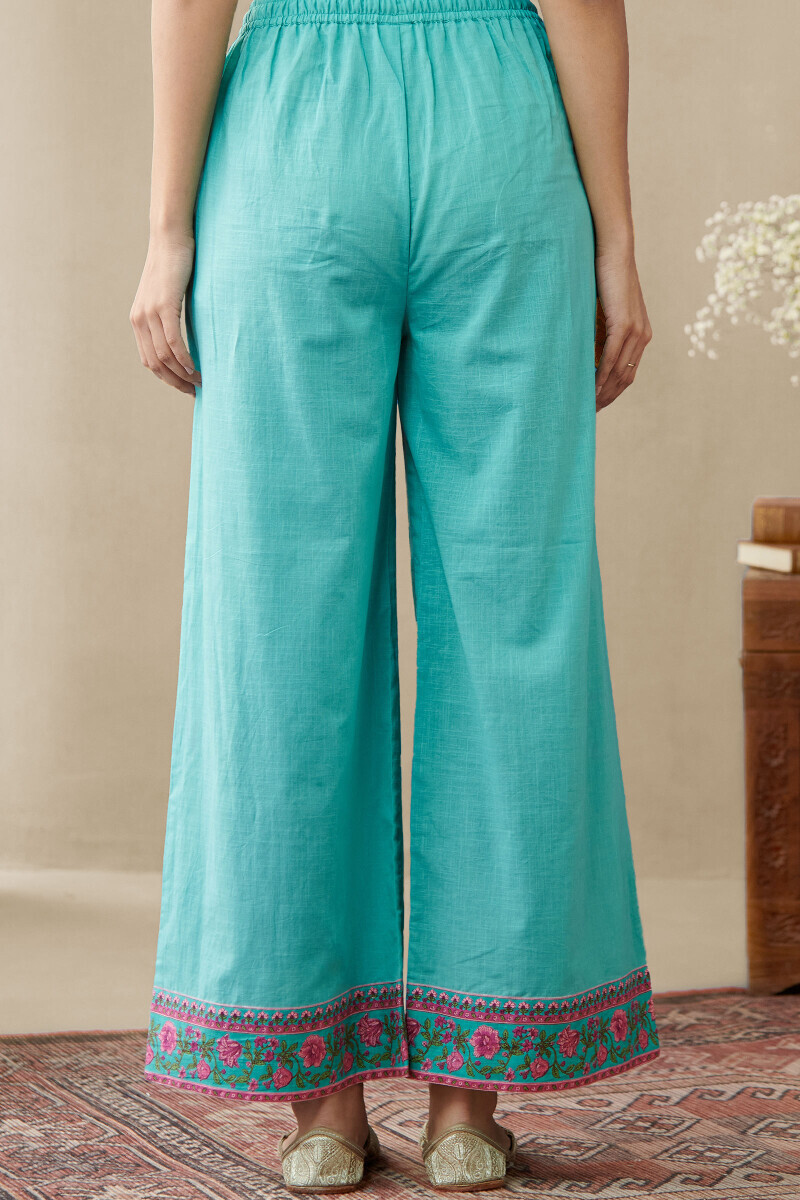 Blue Handcrafted Cotton Slub Farsi
