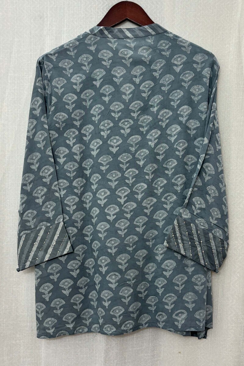 Dabu Hand Block-Printed Viscose Top