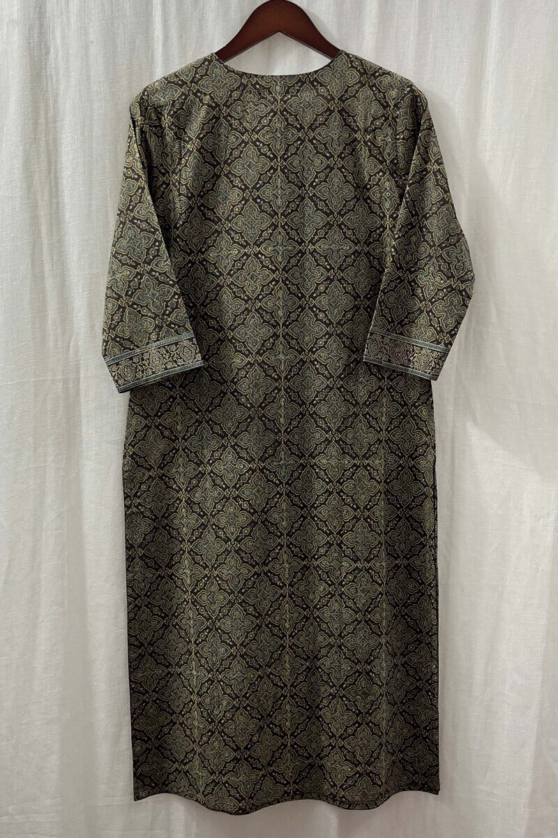 Green Hand Block-Printed Kurta