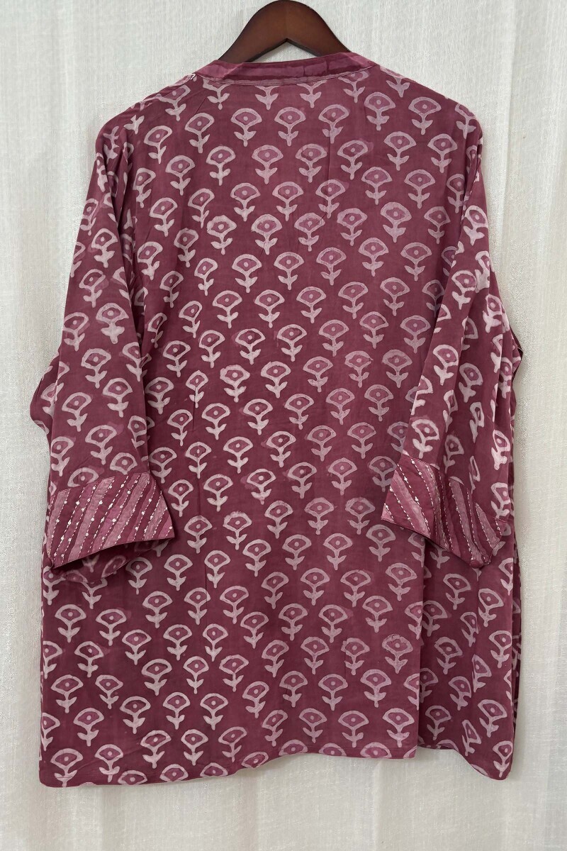 Dabu Hand Block-Printed Viscose Top