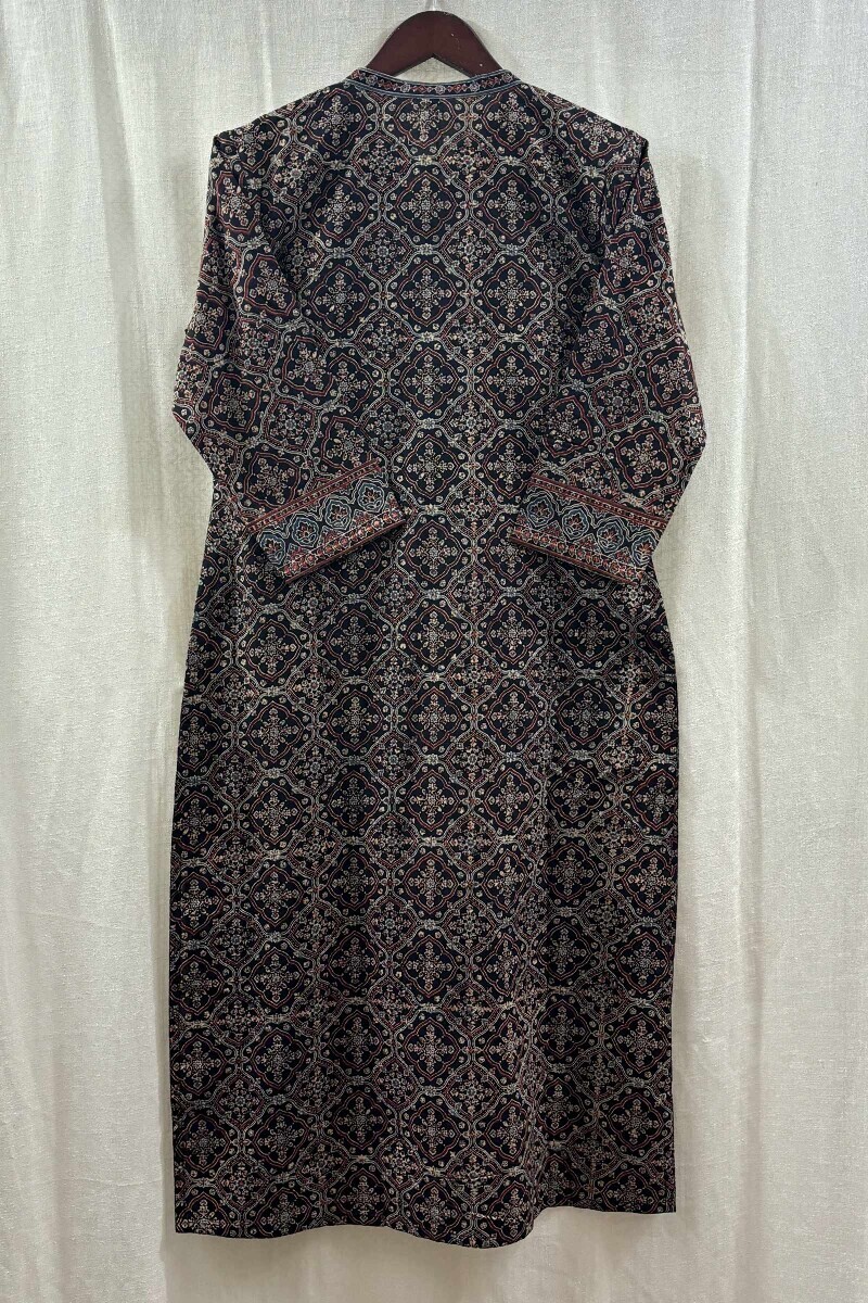 Ajrak Hand Block-Printed Straight Cotton Kurta