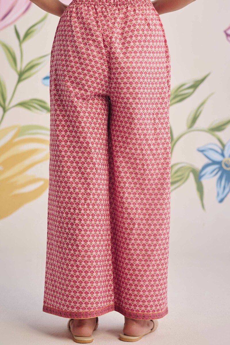 Pink Hand Printed Cotton Farsi