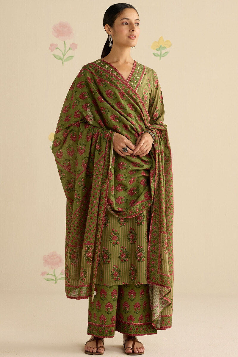 Green Printed Cotton Farsi