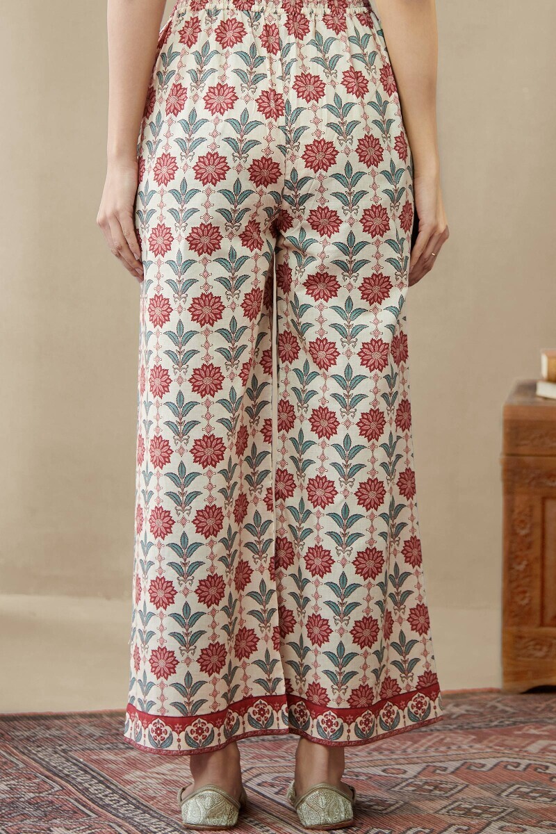 Cream Printed Cotton Farsi