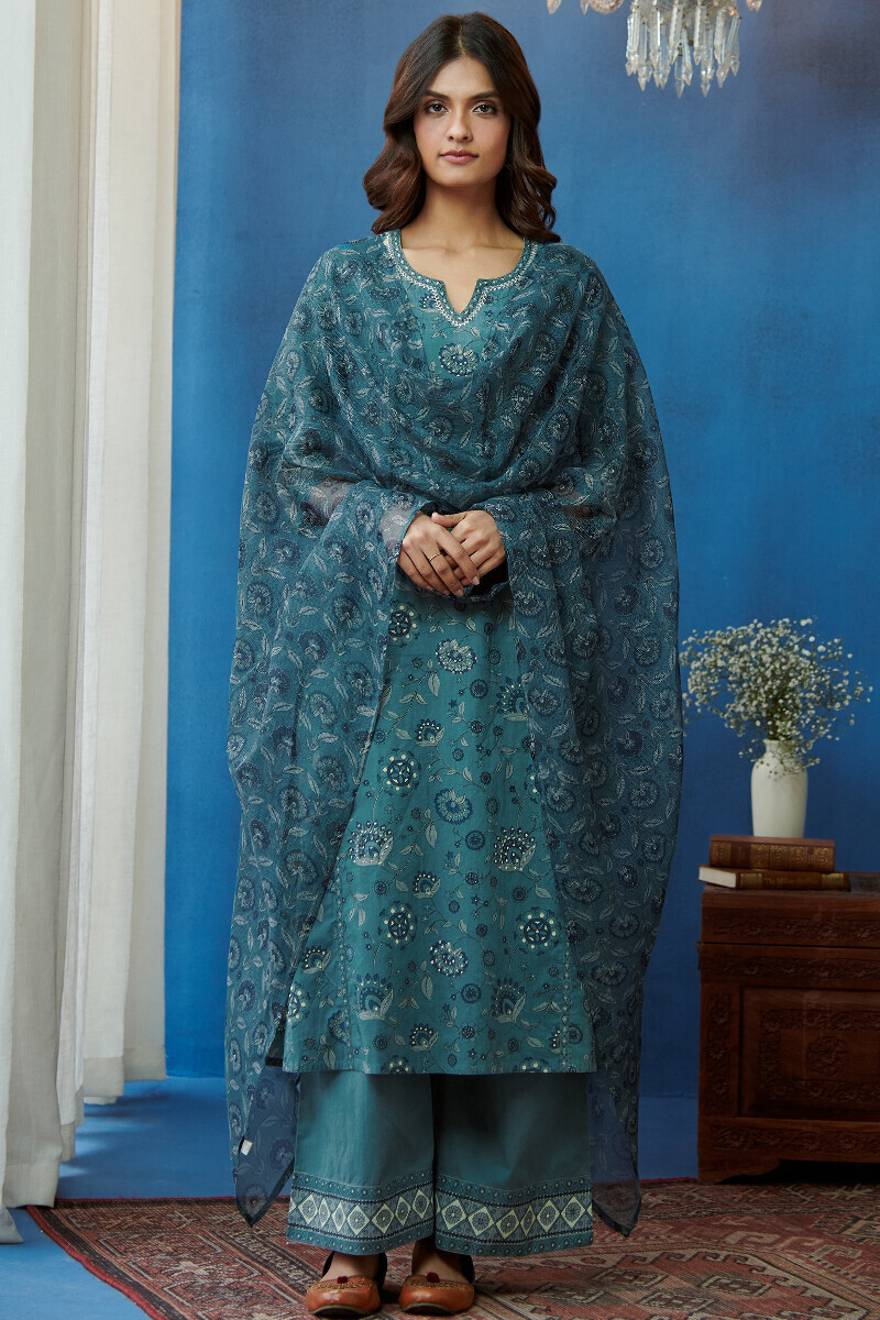 Blue Handcrafted Cotton Farsi