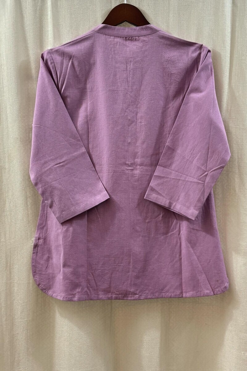 Purple Handcrafted Cotton Flax Top