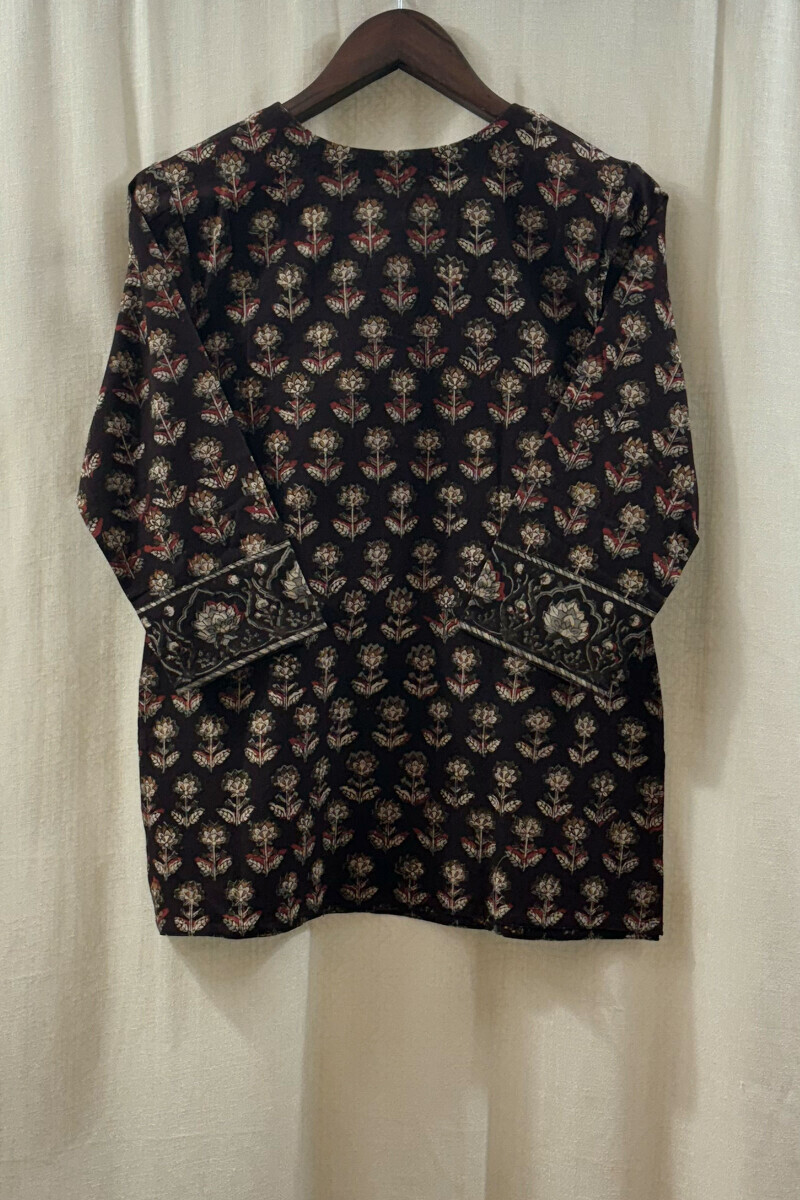 Brown Hand Block-Printed Top