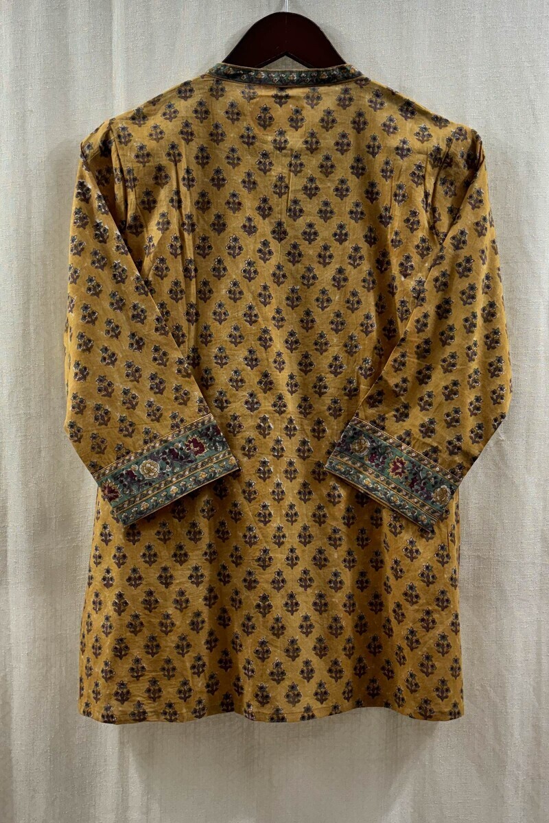 Yellow Hand Block-Printed Top