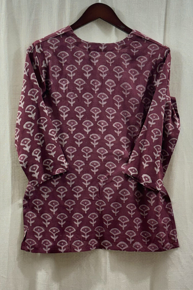 Pink Hand Block-Printed Viscose Top