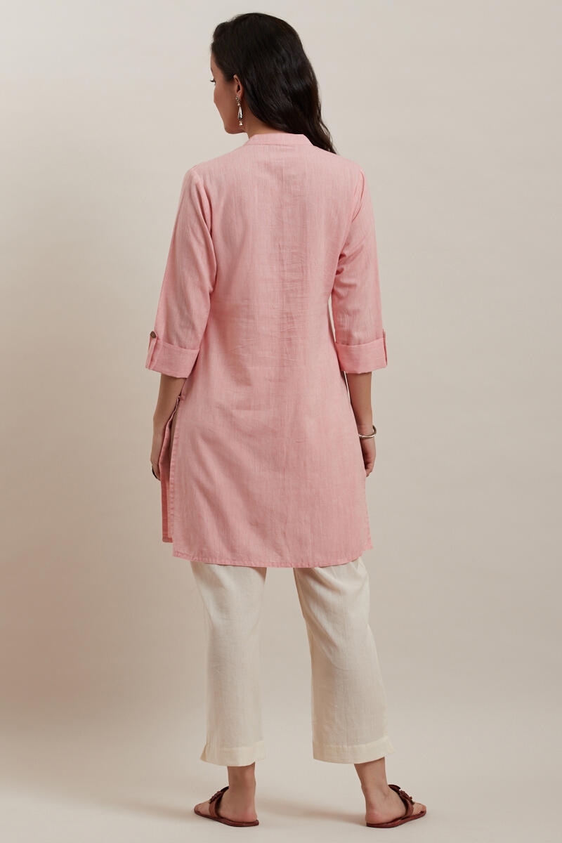 Pink Handcrafted Cotton Kurta