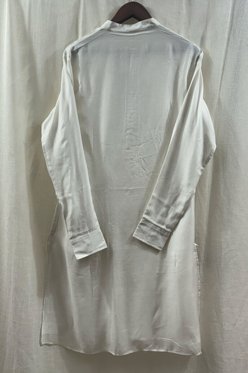 White Handcrafted Chanderi Kurta