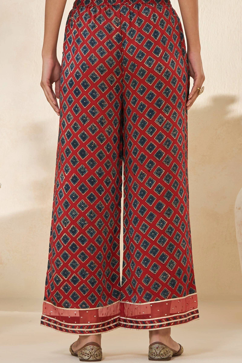Ajrakh Hand Block-Printed Modal Farsi
